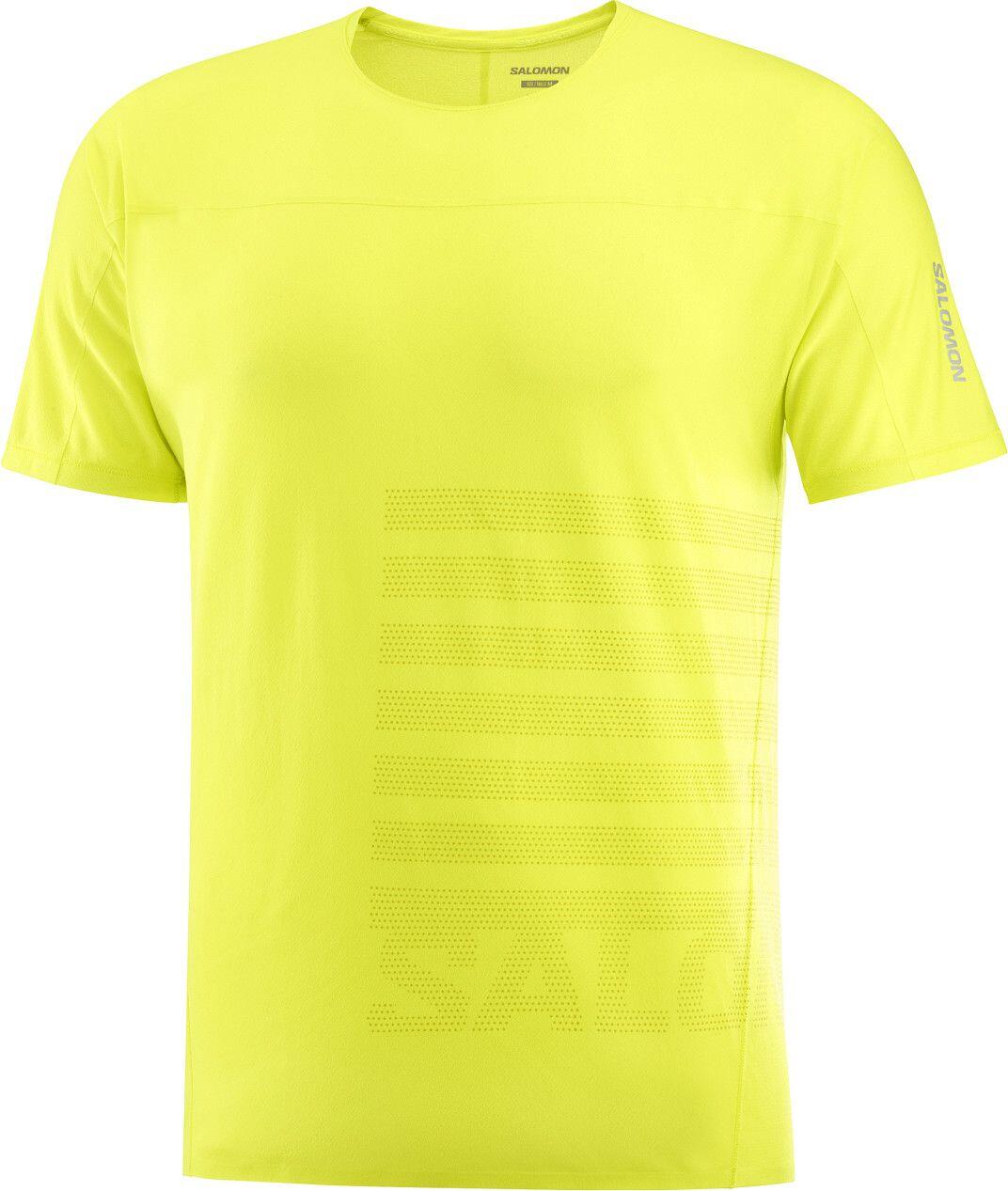 Camiseta de manga corta para hombre Salomon Sense Aero GFX Amarilla 3/4