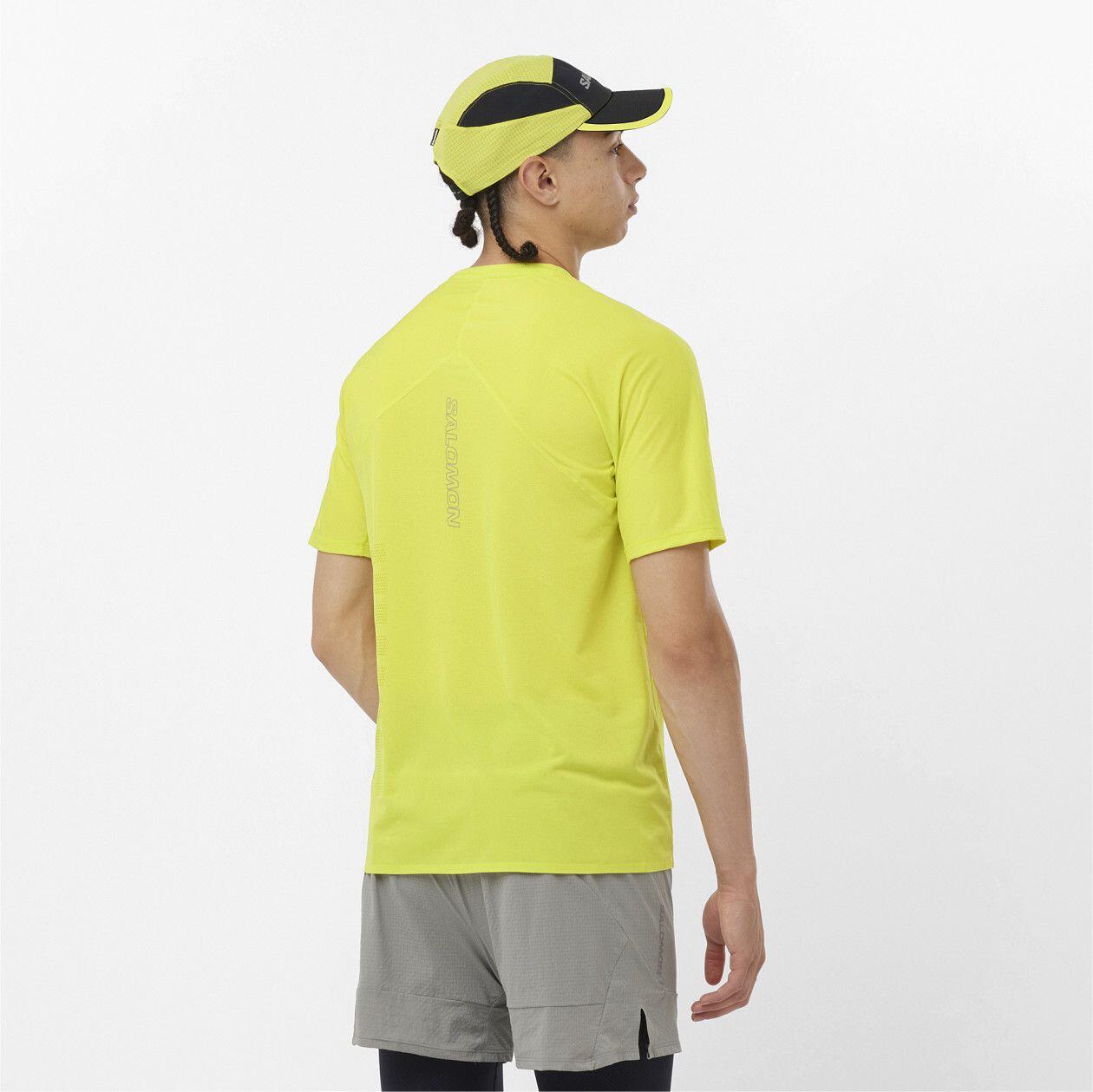 Camiseta de manga corta para hombre Salomon Sense Aero GFX Amarilla 2/4