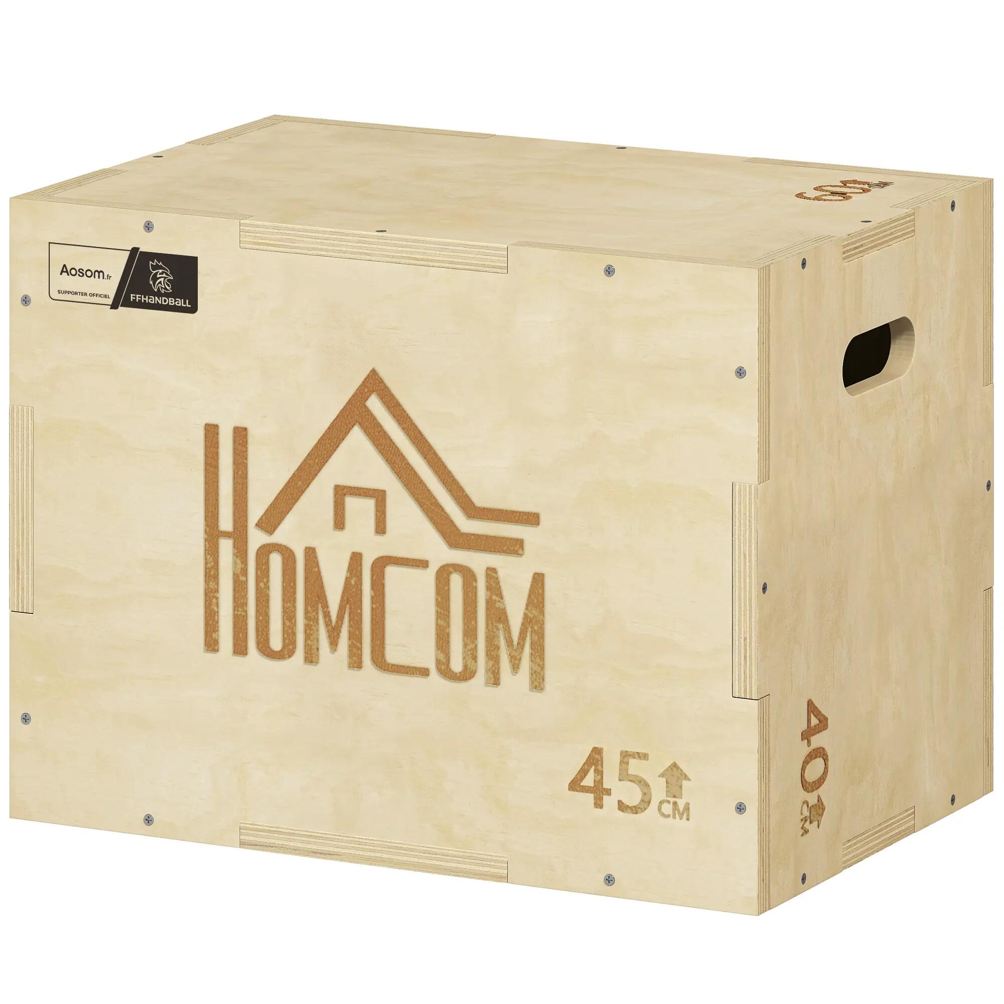 Box jump pliométrie - collaboration Aosom.fr x FFHandball - bois 4/5