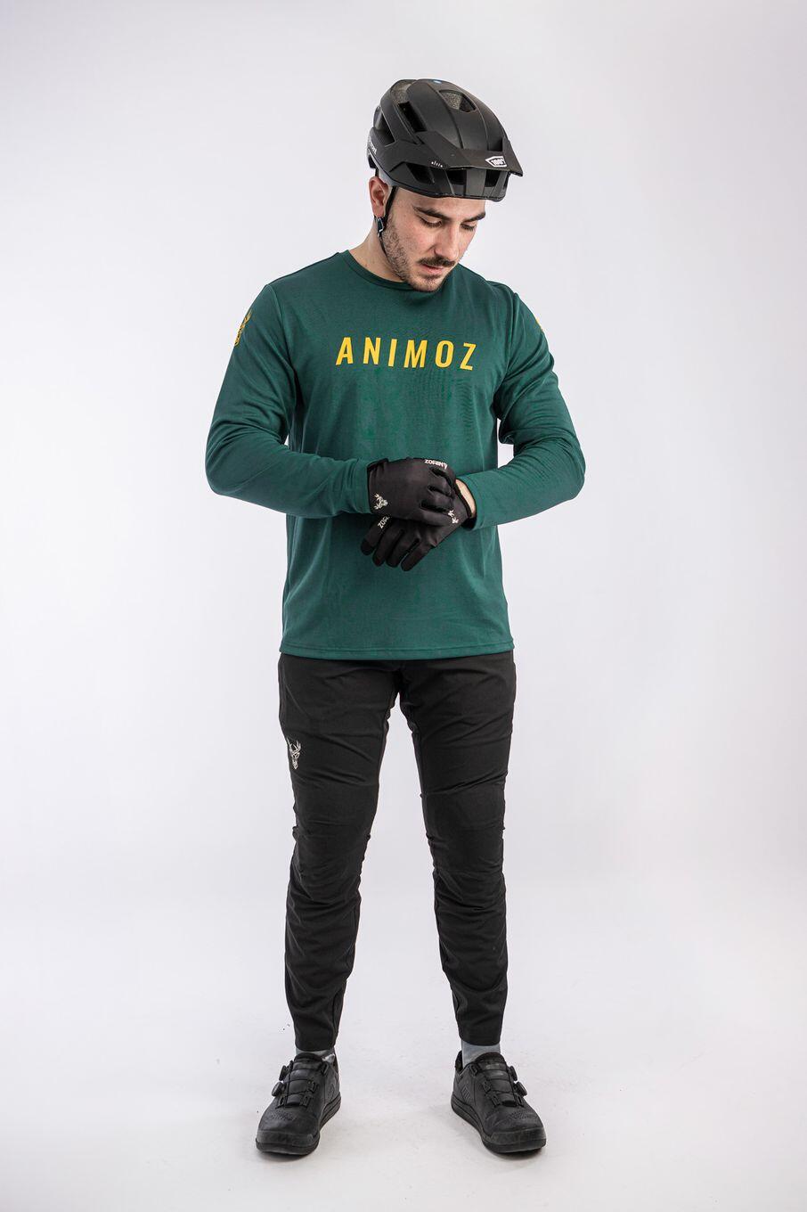 Maillot de manga larga Animoz Raw Green, hombre 3/4