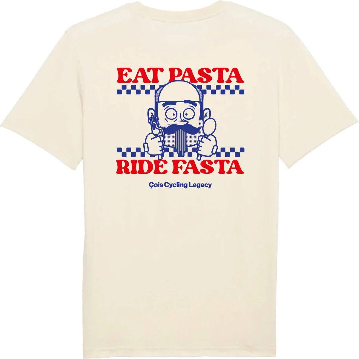 T-Shirt Unissexo Çois 'Eat Pasta Ride Fasta' Beige 2/4