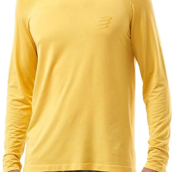 Men's Yellow Compressport Performance Long Sleeve Jersey