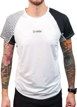 T-Shirt Running Oxsitis X-Train Blanc/Noir Homme