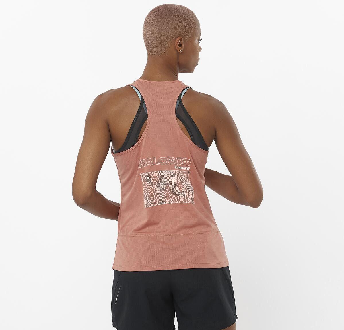 Débardeur Salomon Cross Run Rose Femme 3/5