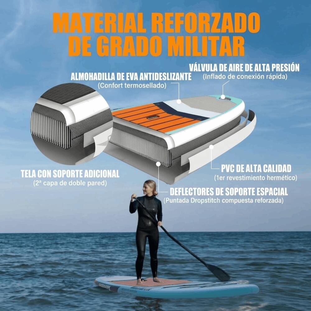 Planche de paddle gonflable Highpi 320x78x15cm (10'6"x31"x6") 5/7