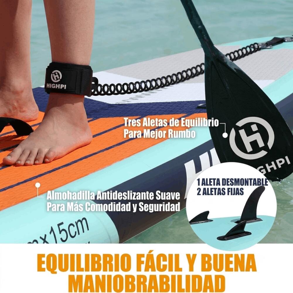 Planche de paddle gonflable Highpi 320x78x15cm (10'6"x31"x6") 4/7