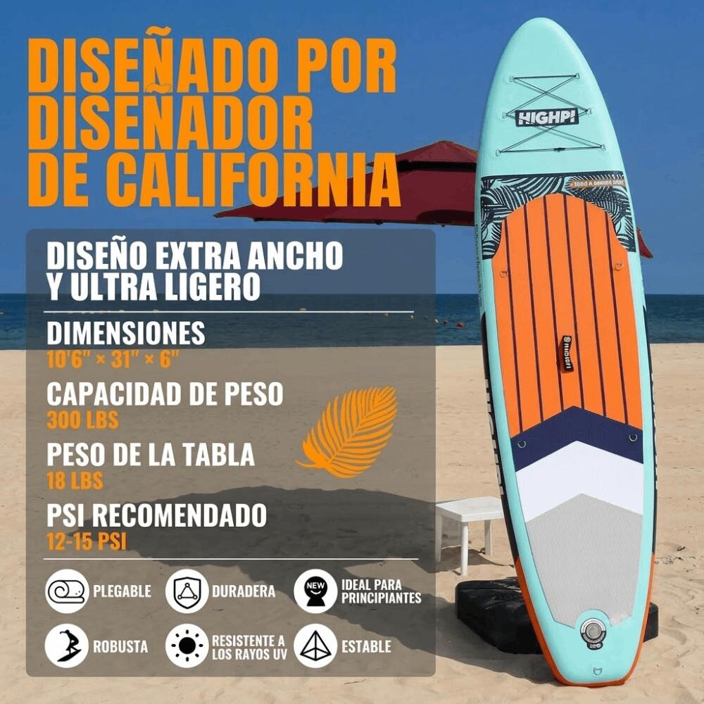 Planche de paddle gonflable Highpi 320x78x15cm (10'6"x31"x6") 6/7