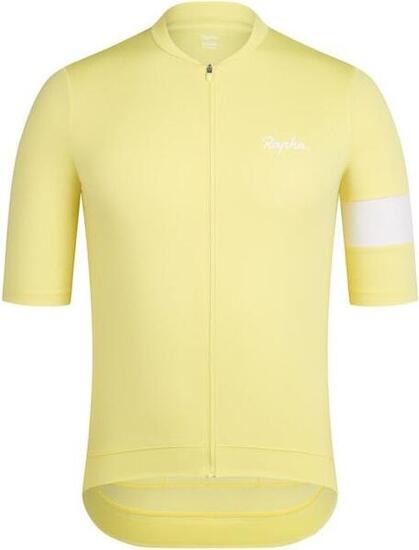Maillot manches courtes Rapha Core Jersey Jaune/Blanc Homme