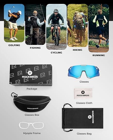 ROCKBROS Fahrradbrille Polarisierte Sportsonnenbrille UV400 4/5