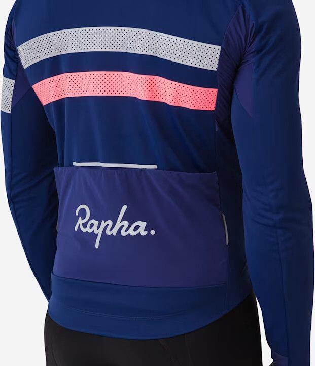 Maglia a maniche lunghe Rapha Brevet Windstopper Blu/Rosa 5/7