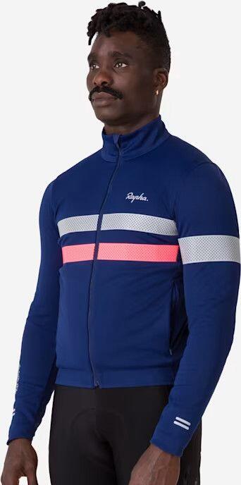 Maglia a maniche lunghe Rapha Brevet Windstopper Blu/Rosa 4/7