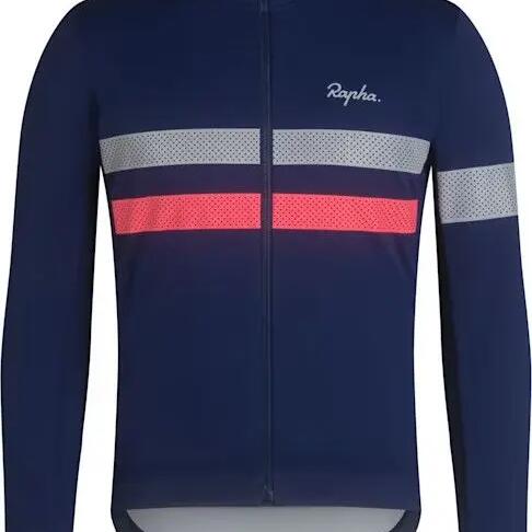 Maillot Manches Long Rapha Brevet Windstopper Bleu/Rose
