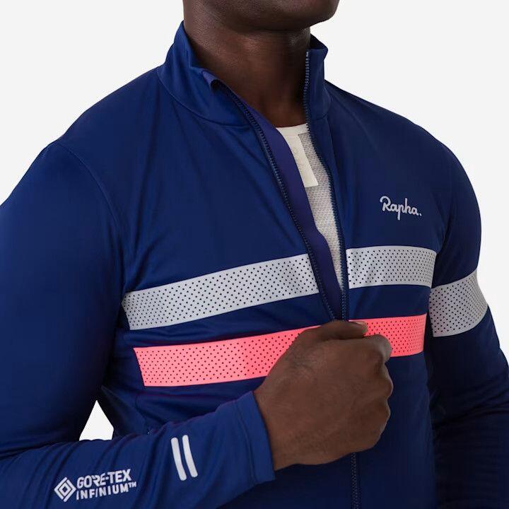 Maglia a maniche lunghe Rapha Brevet Windstopper Blu/Rosa 6/7