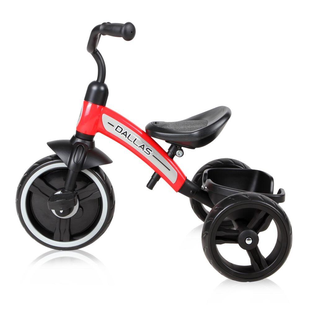 Infantil Paseo Triciclo DALLAS asiento regulable ruedas EVA Red 2/5
