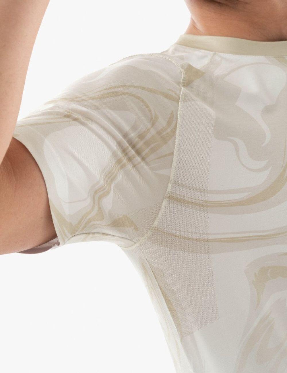 T-Shirt Running Compressport Performance Blanc/Marron Homme 3/6