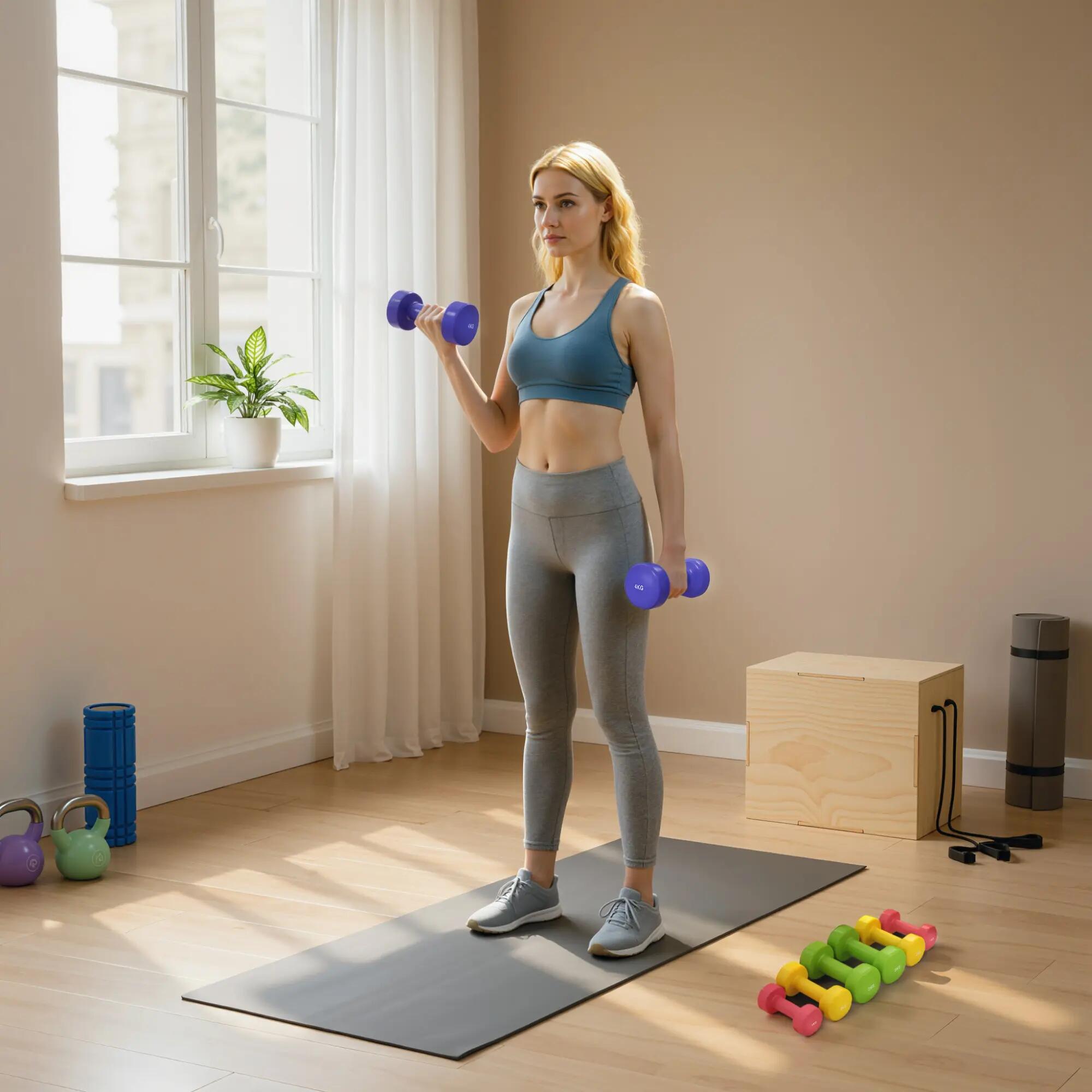 Ensemble d'haltères hexagonales total 20 Kg 8 pièces multicolore 2/5