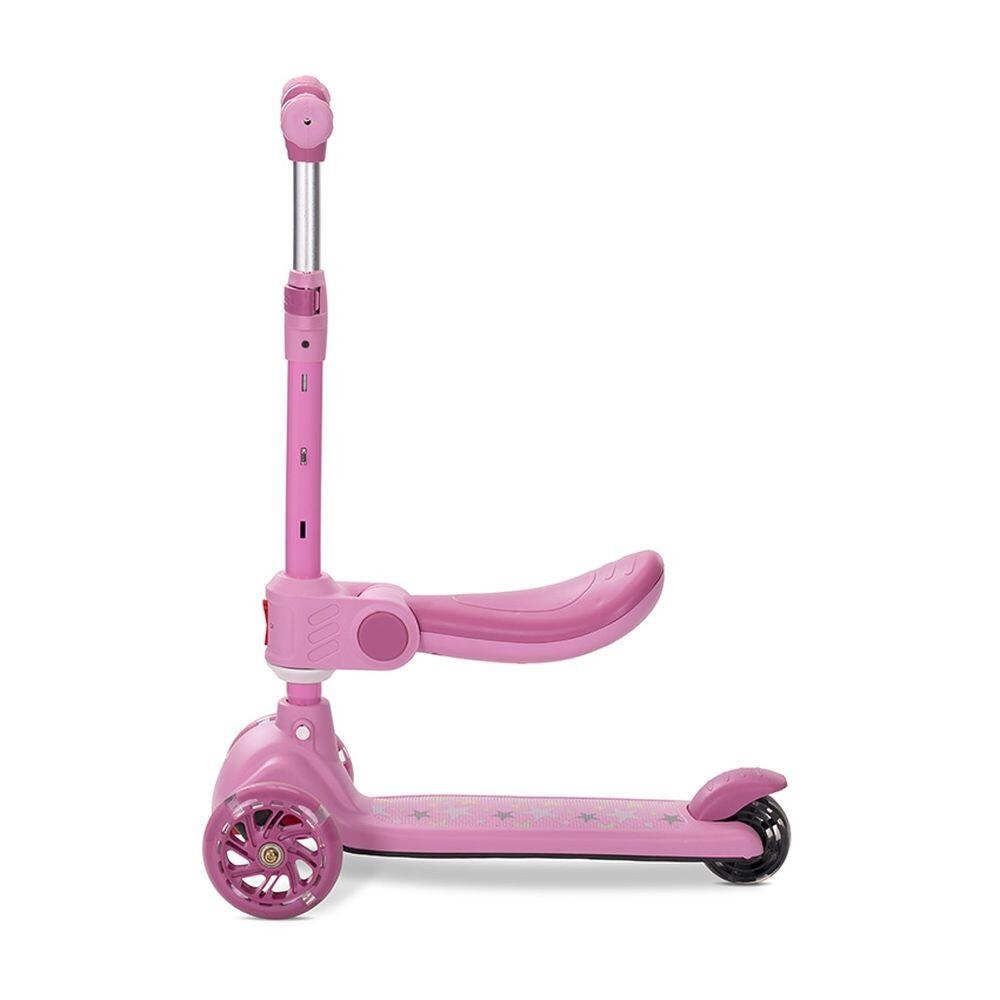 Infantil Paseo Patinete SPEEDSTER plegable asiento luces ABEC-9 Pink 3/5