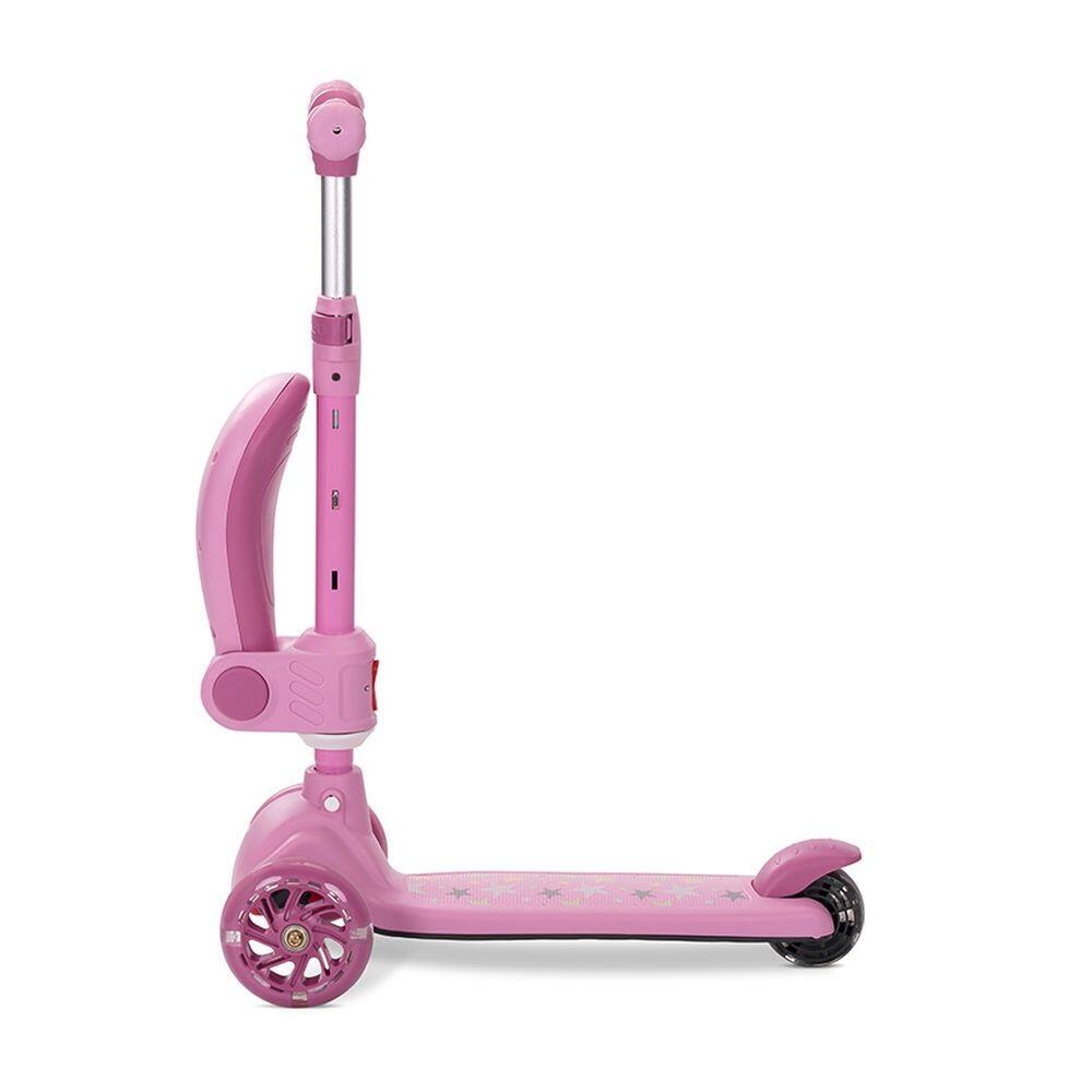 Infantil Paseo Patinete SPEEDSTER plegable asiento luces ABEC-9 Pink 5/5