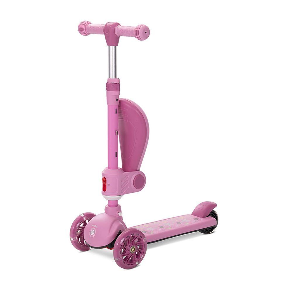 Infantil Paseo Patinete SPEEDSTER plegable asiento luces ABEC-9 Pink 4/5