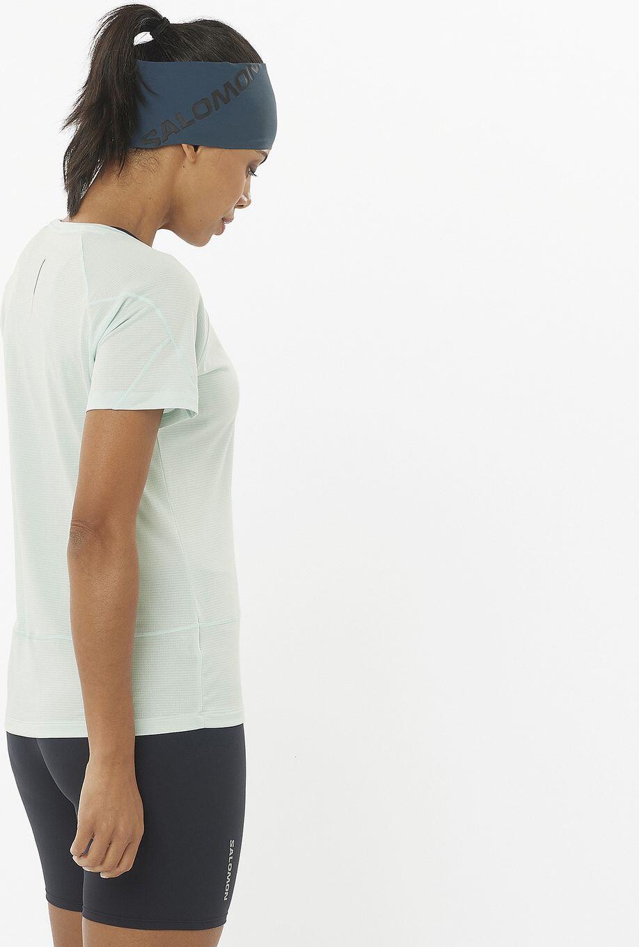 T-Shirt Technique Salomon Cross Run Vert Clair Femme 3/4