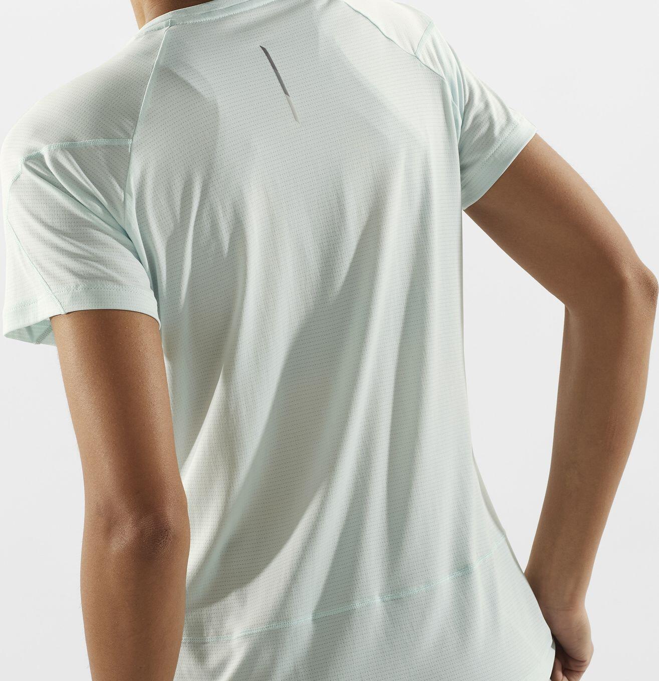 T-Shirt Technique Salomon Cross Run Vert Clair Femme 4/4
