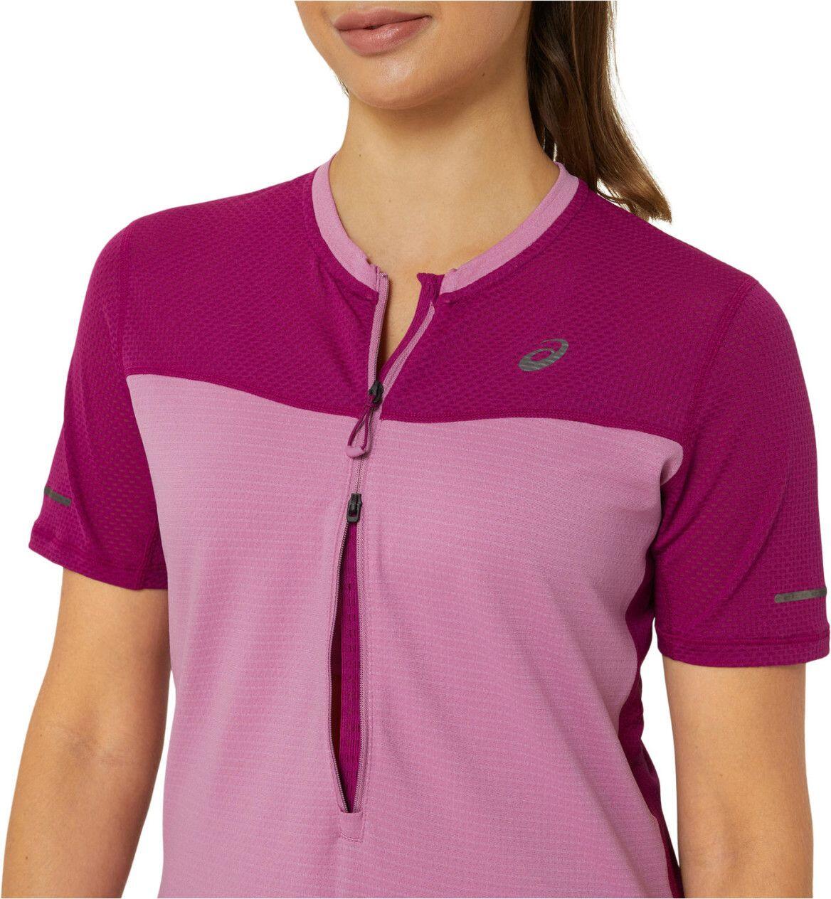 Dames Asics Fujitrail Run Short Sleeve Jersey Roze 4/5