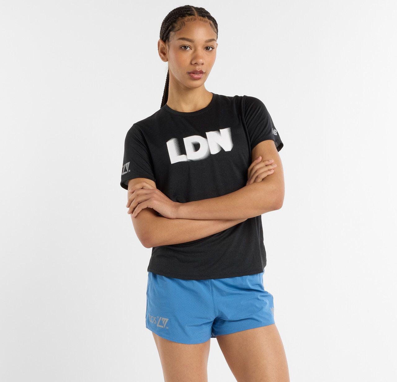T-Shirt Running New Balance Athletics London Noir Femme 3/7