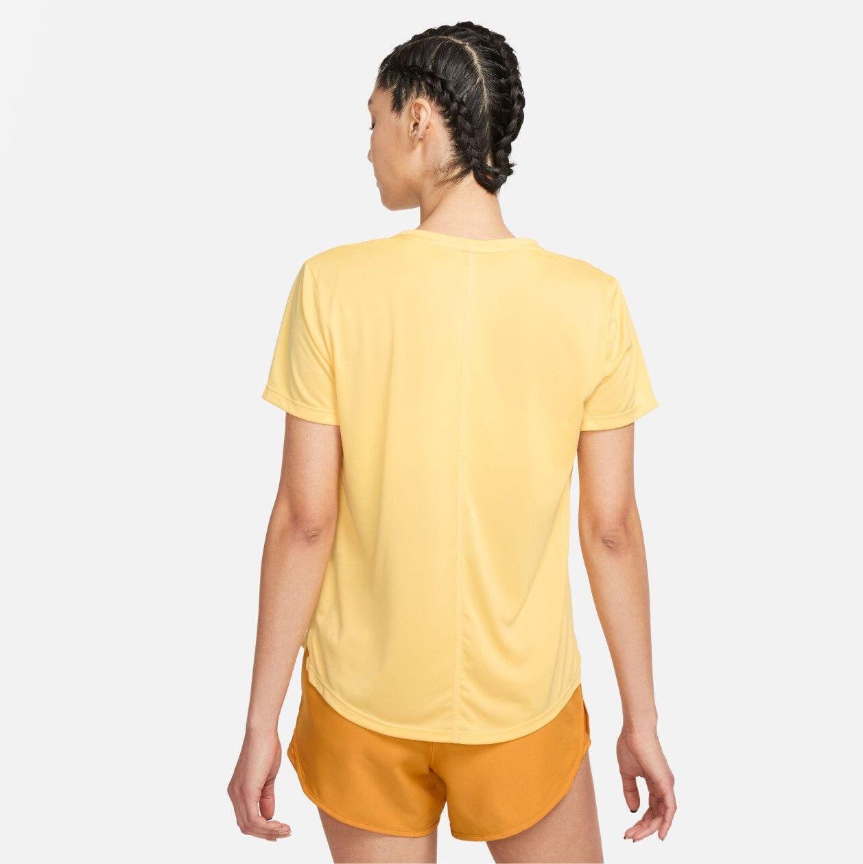 T-Shirt Running Nike Dri-Fit Swoosh Jaune Femme 2/4
