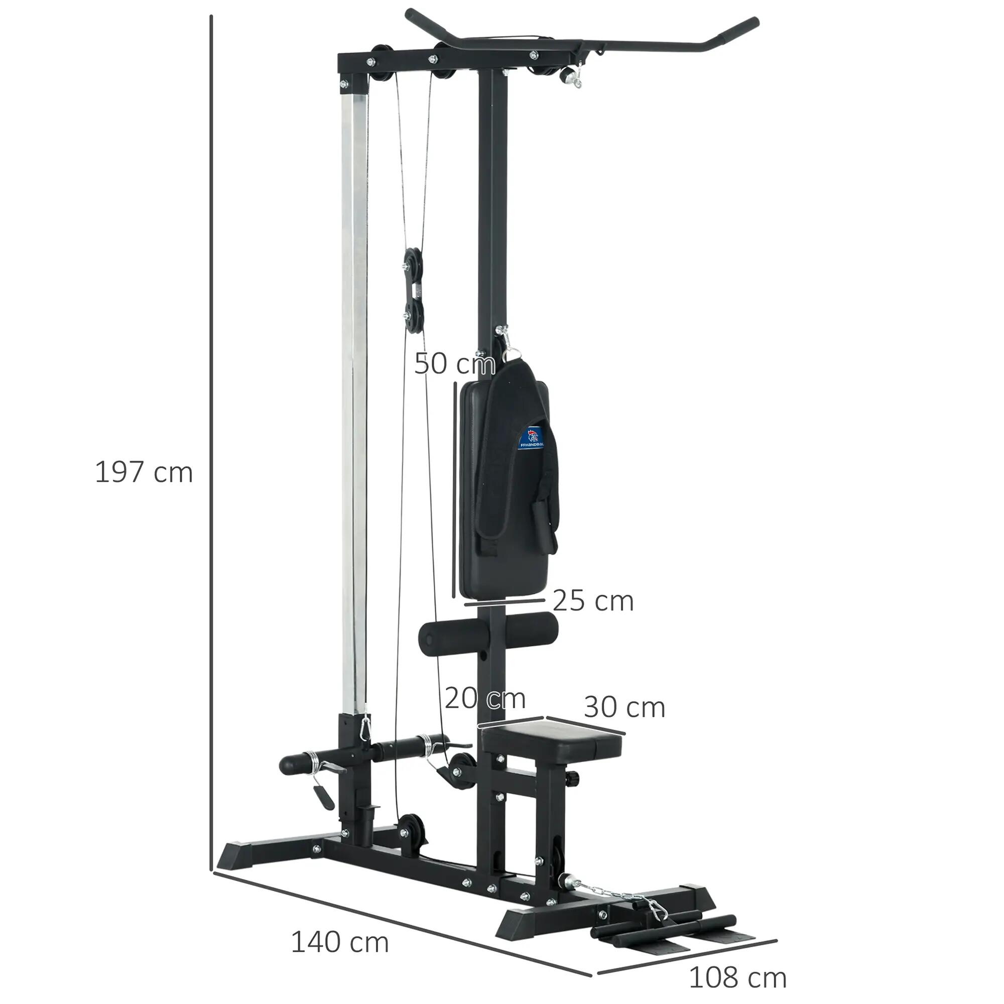 Station de musculation pour tirage poitrine - collab. Aosom.fr x FFHandball 3/5