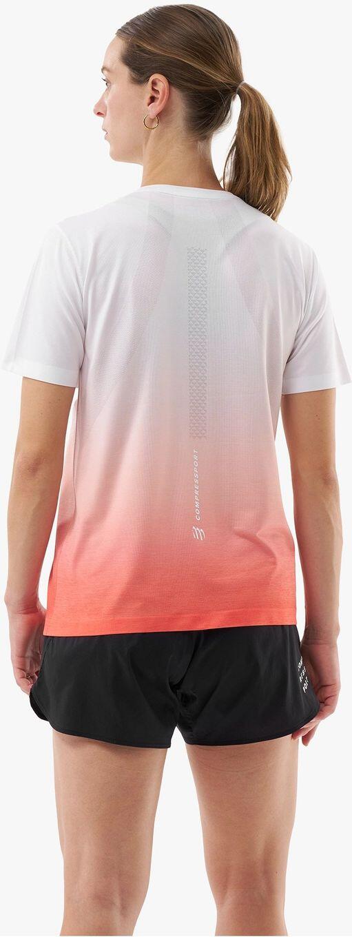 T-Shirt Running Compressport Performance Rouge/Blanc Femme 2/4
