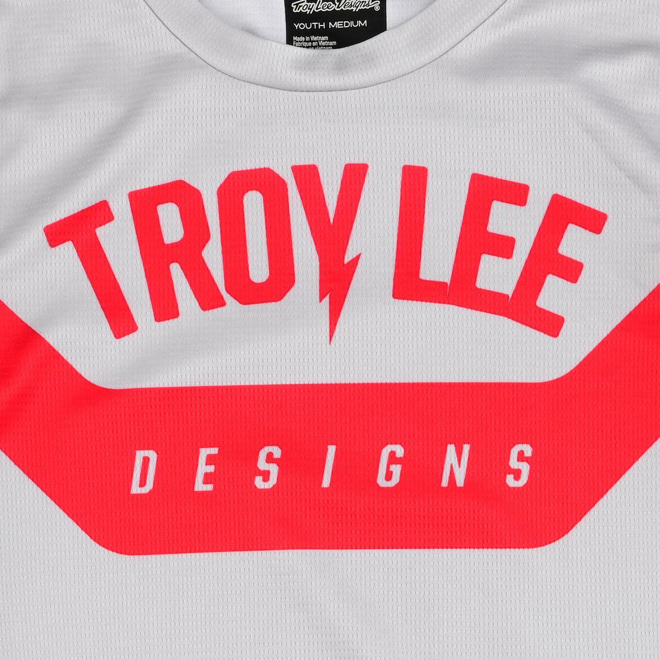 Camiseta de manga larga juvenil Troy Lee Designs Flowline Gris/Rojo 2/3