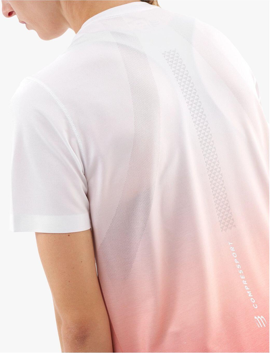 T-Shirt Running Compressport Performance Rouge/Blanc Femme 4/4