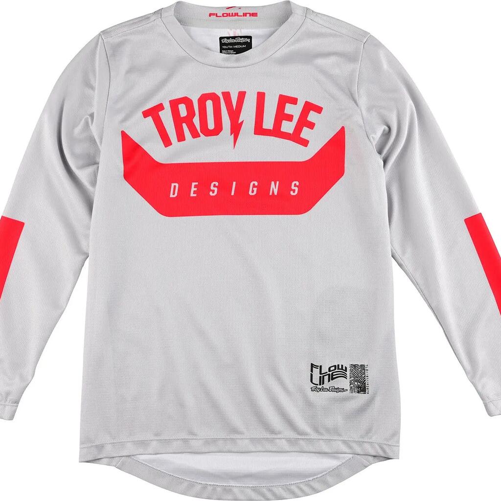 Troy Lee Designs Flowline Youth Grey/Red Child Long Sleeve Jersey