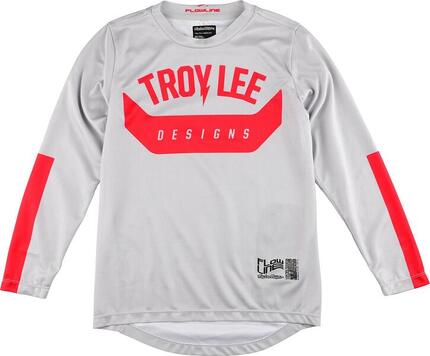 Troy Lee Designs Flowline Youth Trui met lange mouwen Grijs/Rood