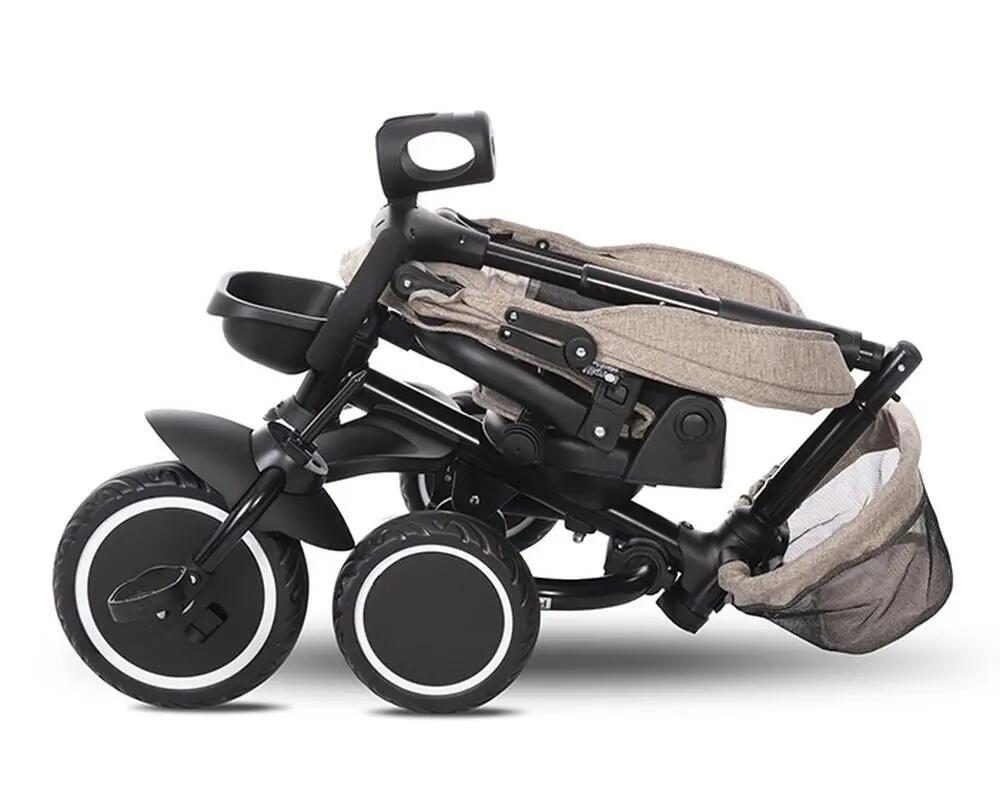 Infantil Paseo Triciclo plegable FRECCIA 360º asiento giratorio Beige 5/5