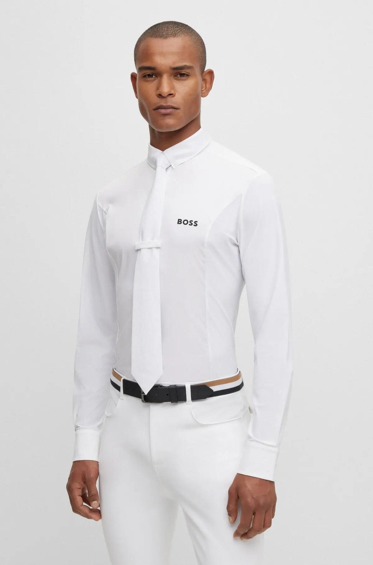 Boss Equestrian Wedstrijdshirt Heren Norman Core Wit - 4/4