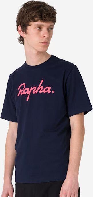 T-Shirt Rapha Coton Large Logo Bleu/Rose 3/7