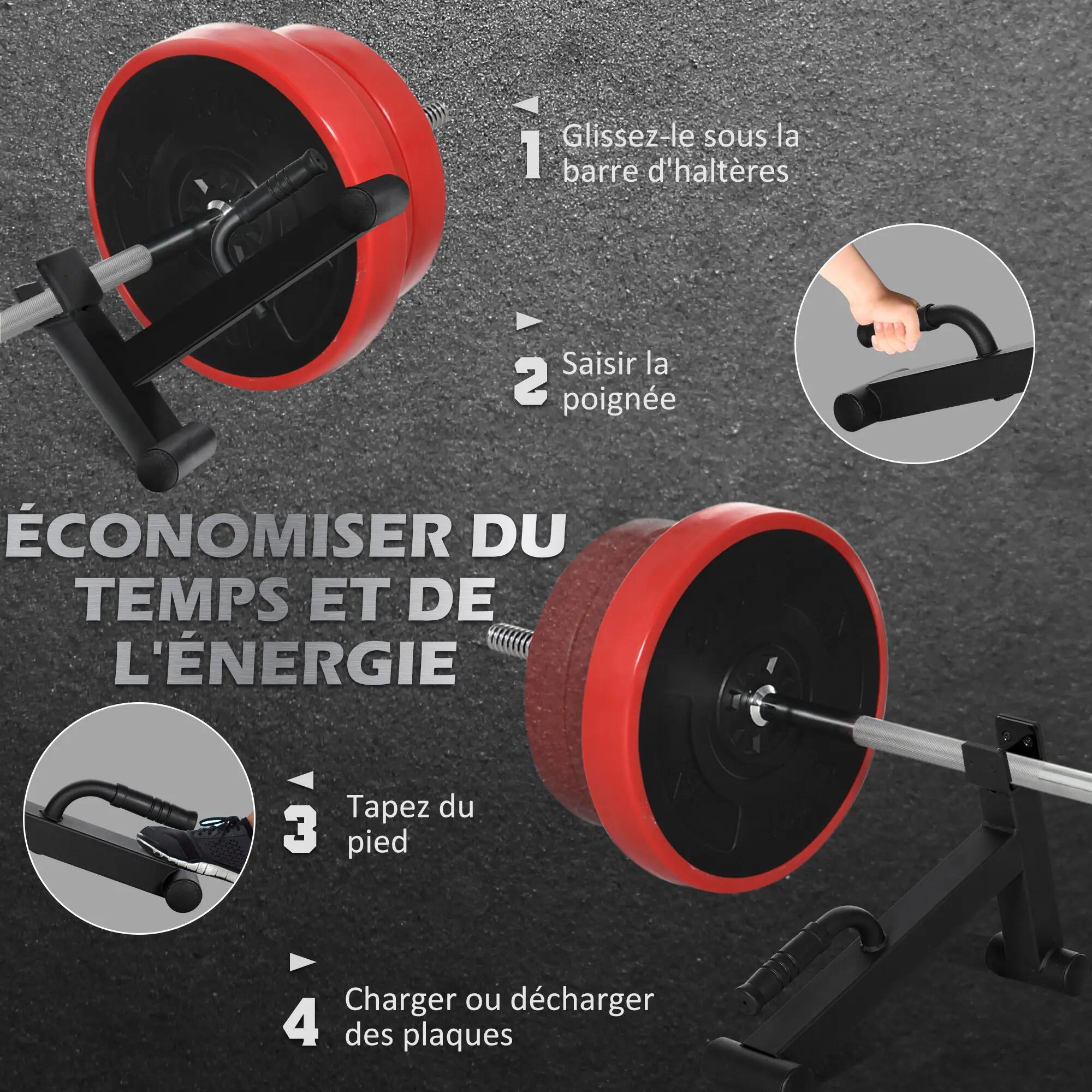 Mini Deadlift pour haltères avec poignée - charge max. 200 Kg - acier noir 5/5
