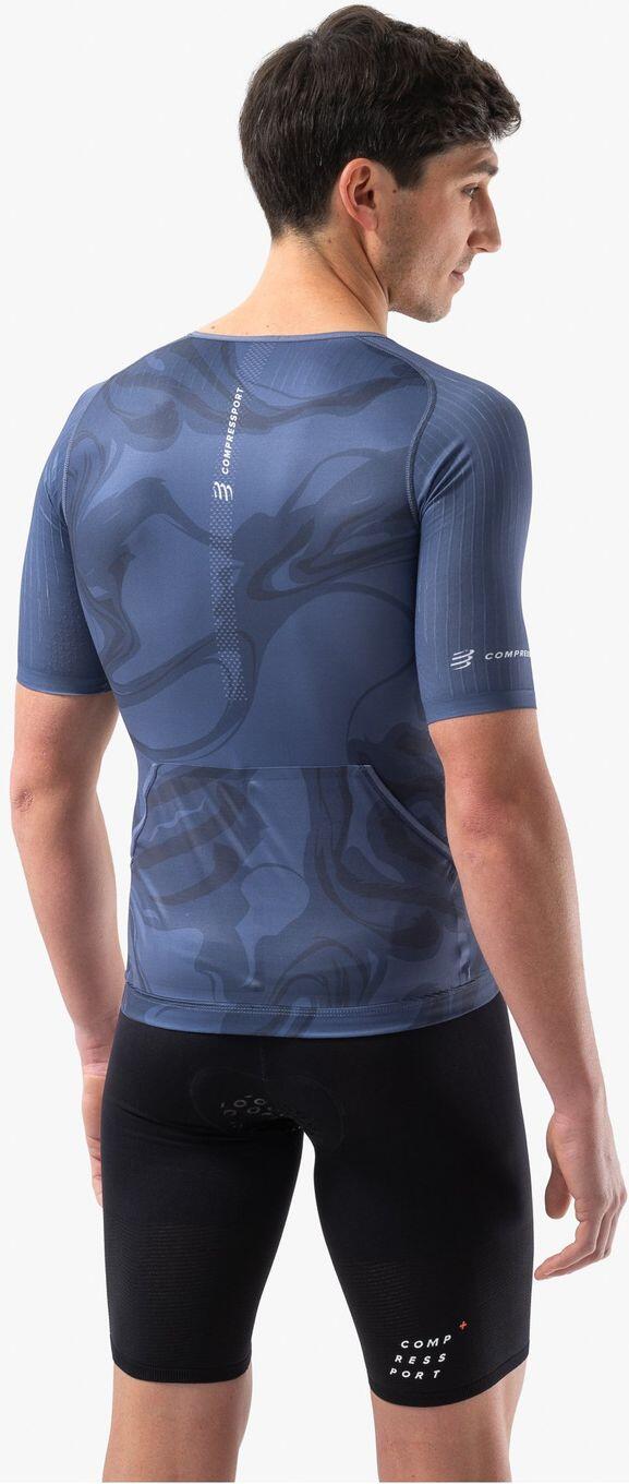 Compressport Tri Postural Aero Jersey met korte mouwen Blauw Heren 2/4