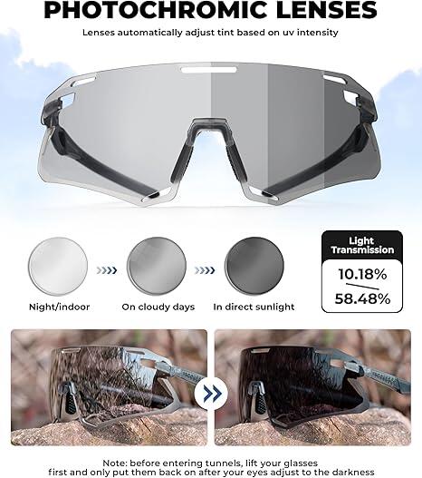 ROCKBROS Fahrradbrille Photochrom Sportsonnenbrille UV400 2/5