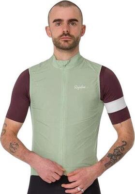 Heren rapha core vest groen/wit