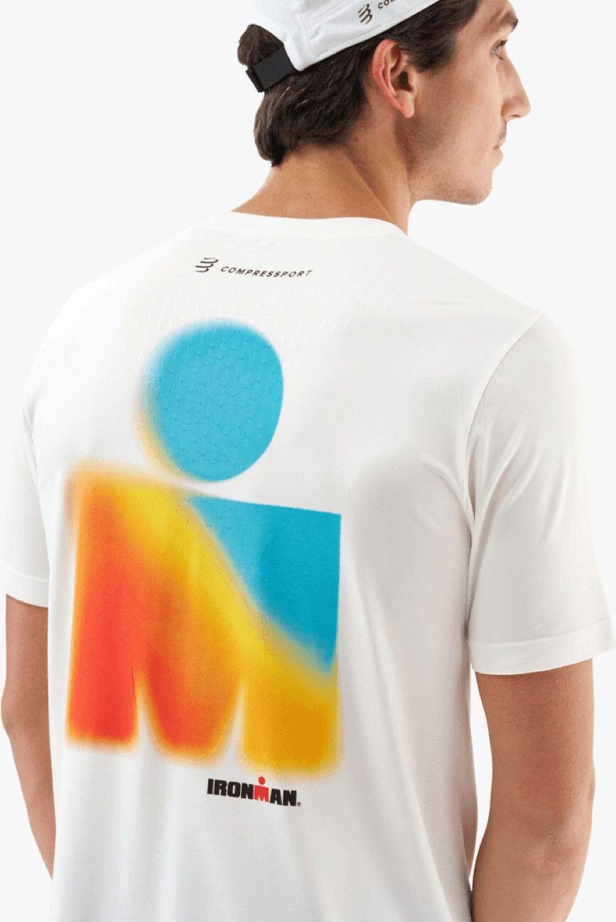 T-Shirt Running Compressport Training Ironman 2025 Blanc Homme 3/6