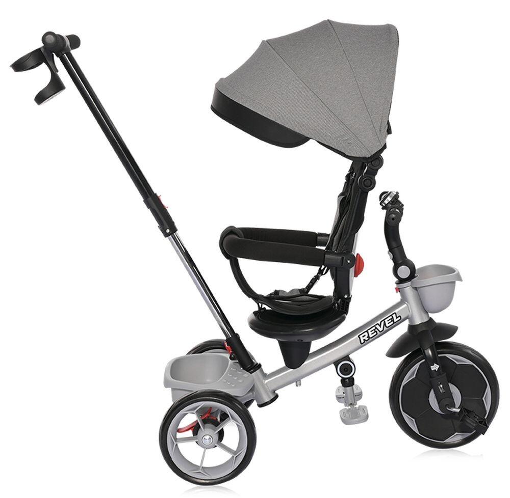 Infantil Paseo Triciclo REVEL asiento giratorio empuje Grey 3/4