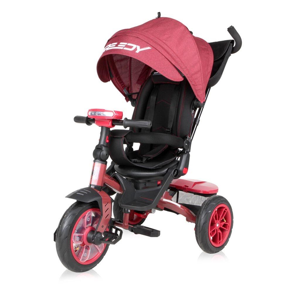 Infantil Paseo Triciclo SPEEDY AIR 360º asiento giratorio RED&BLACK 3/5