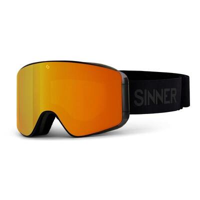 Sinner aura skibril mat zwart/oranje + extra roze s1 lens