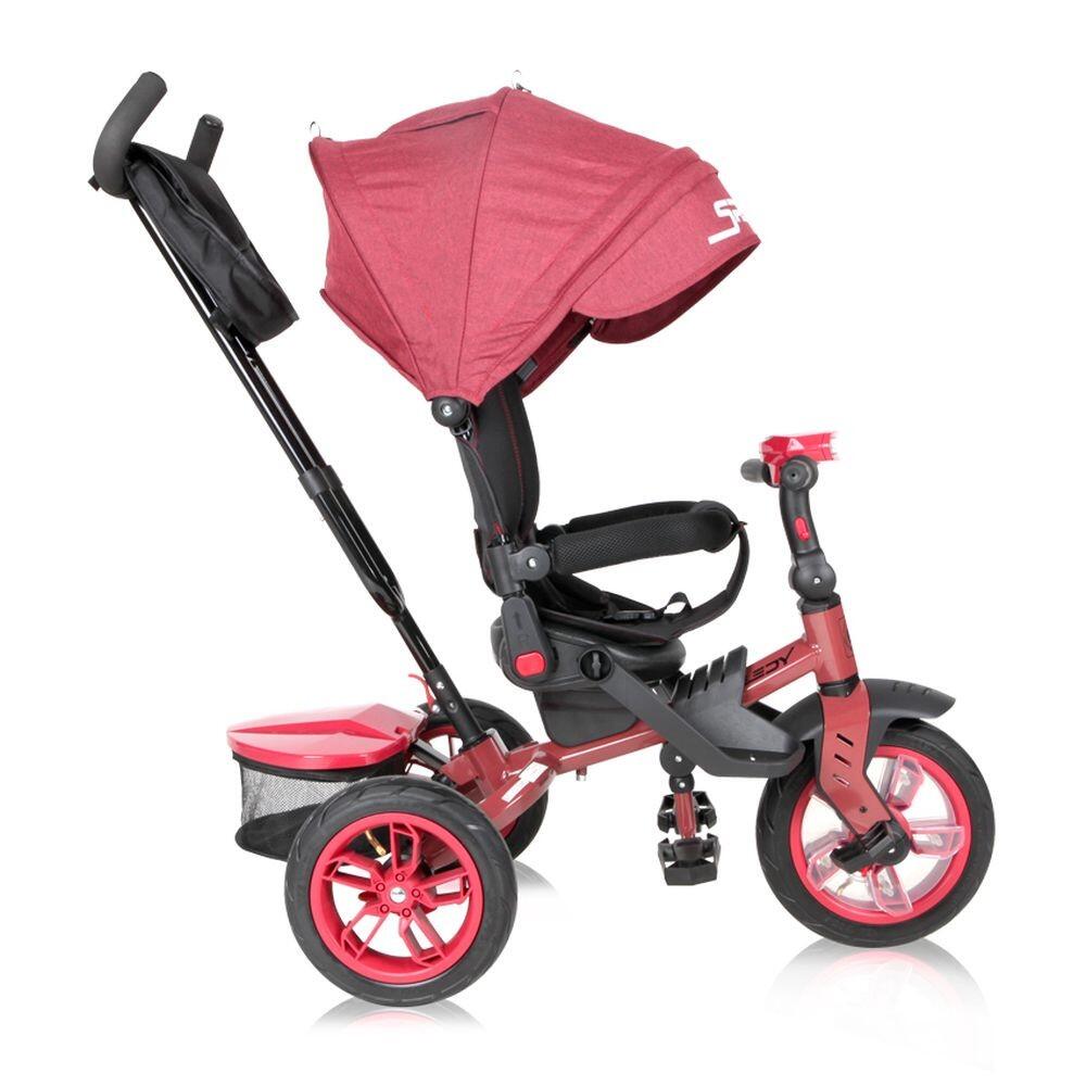 Infantil Paseo Triciclo SPEEDY AIR 360º asiento giratorio RED&BLACK 4/5
