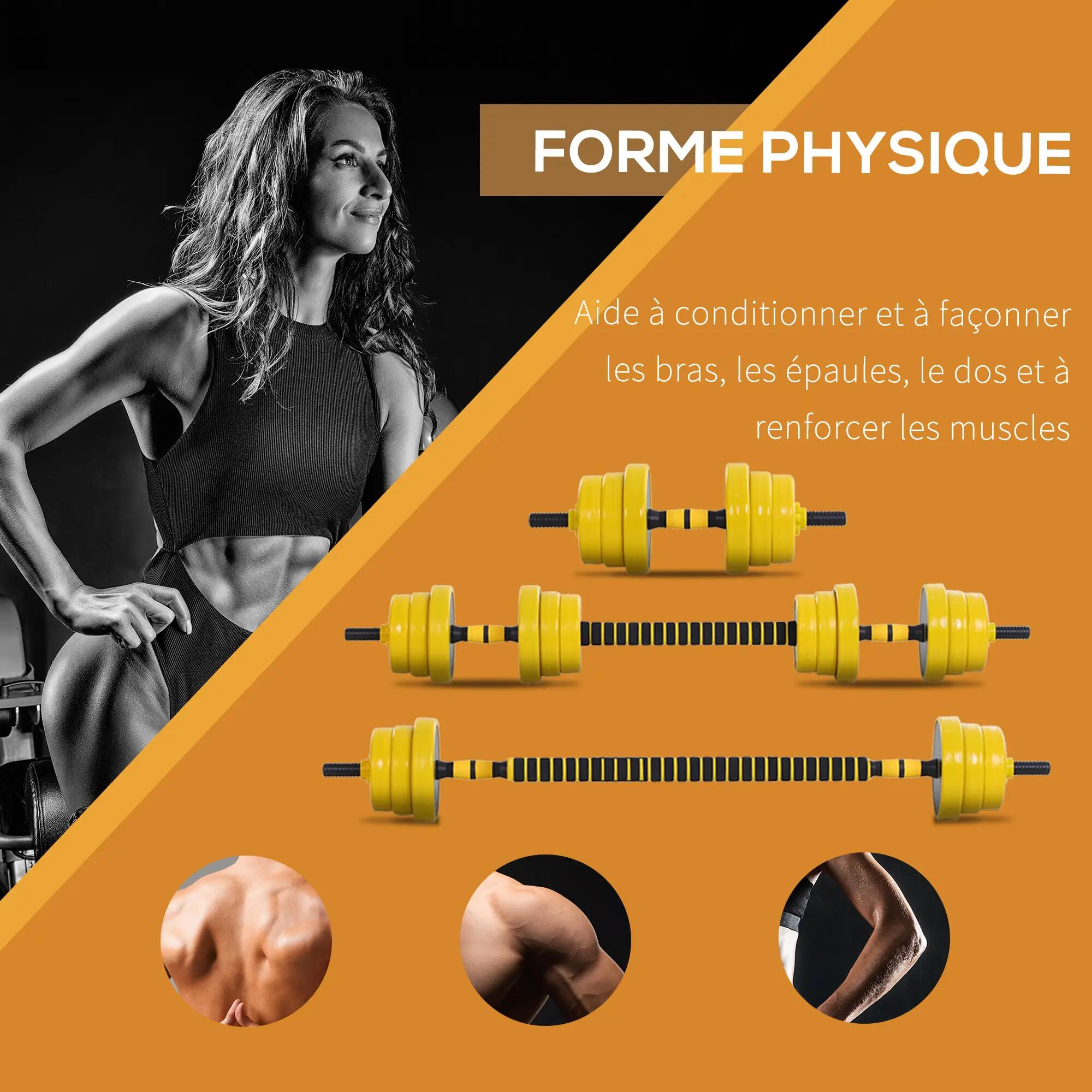 Ensemble d'haltères courtes ou longues barre d'extension incluse 4/5