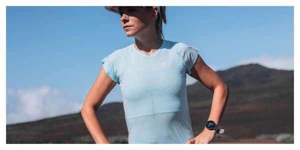 T-Shirt Running Performance Aqua Bleu Femme 7/7
