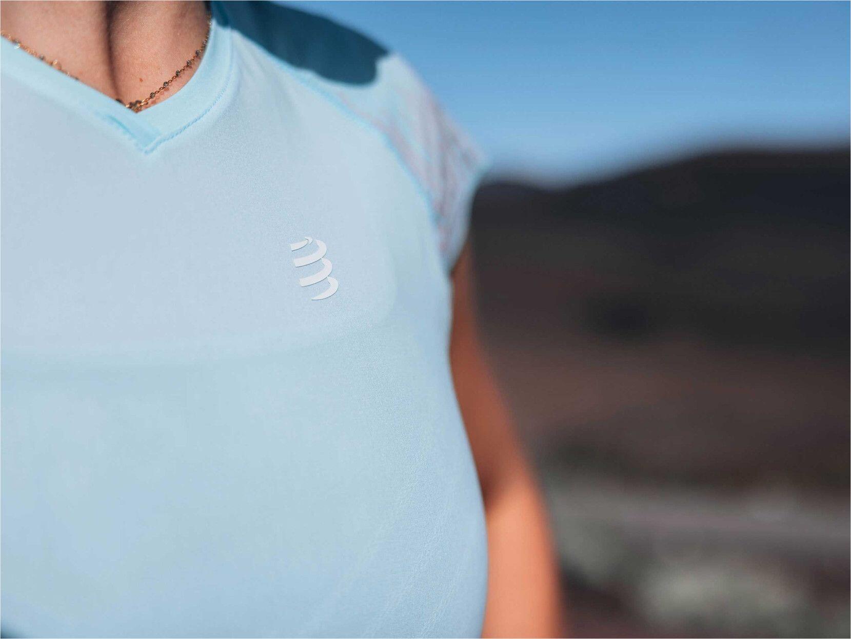 T-Shirt Running Performance Aqua Bleu Femme 6/7
