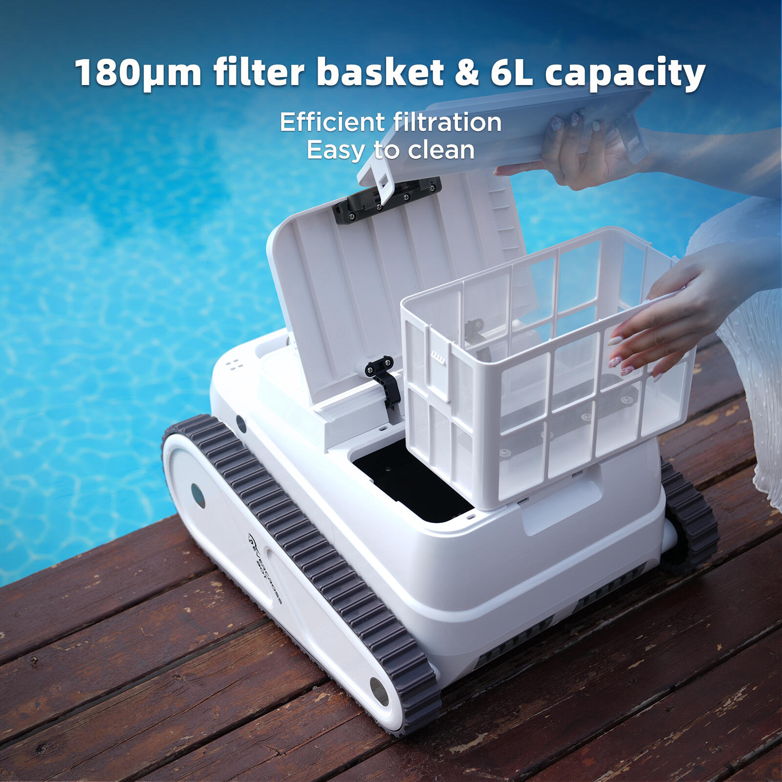 U8 Robot Piscine Fond et Parois avec APP, Blanc 5/7